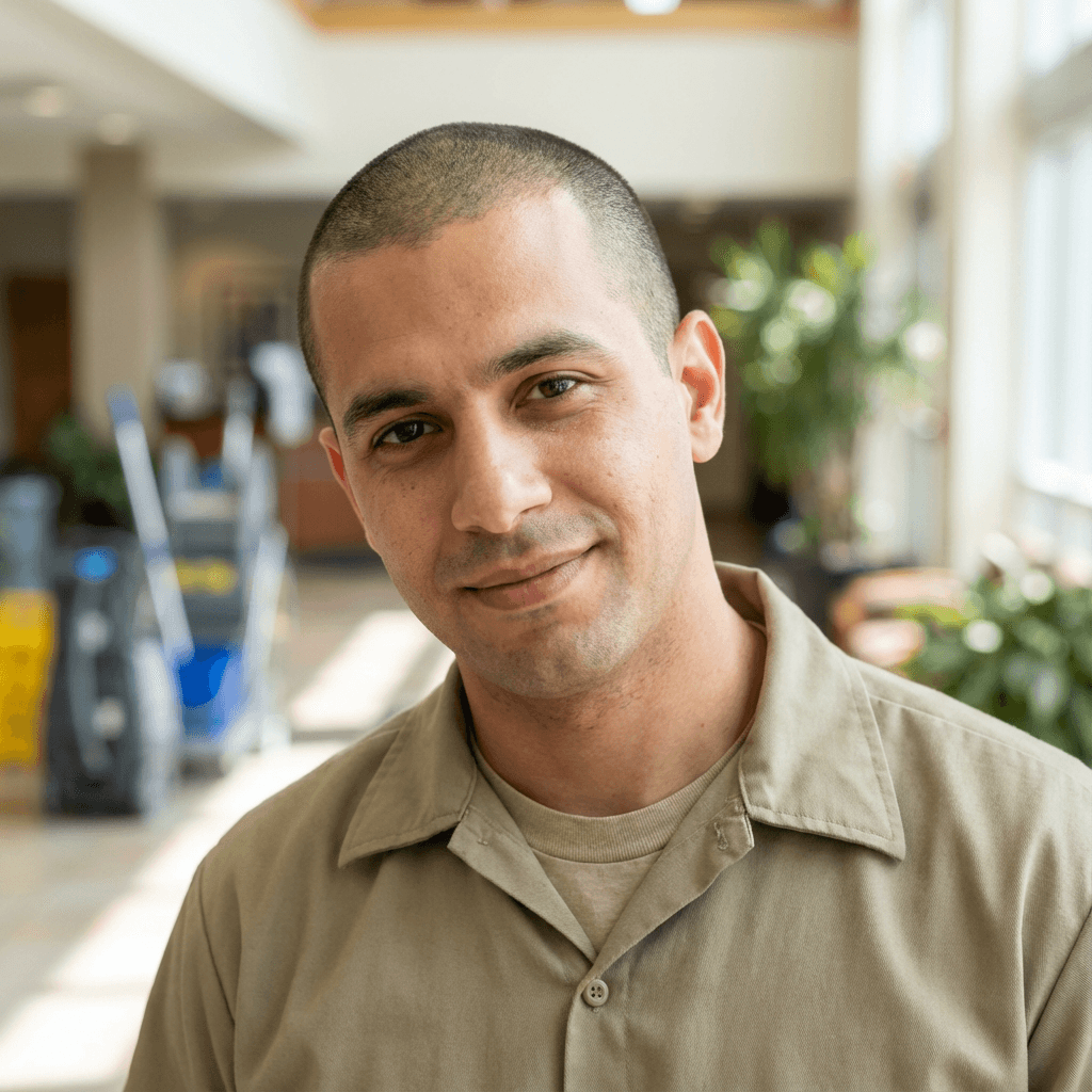 Portrait of Michael Jacobs, owner of Waterloo Bridge cleaning service